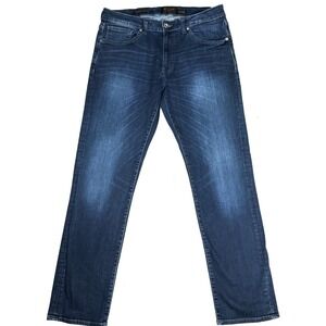 Outpost Makers Jeans Mens 36x32 Blue Denim Faded Dark Wash Slim Straight Preppy